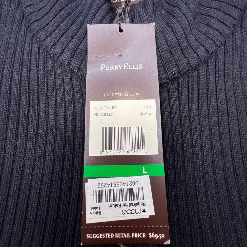 Perry Ellis Ribbed Men’s Zip-up Jacket - Picture 3 of 5